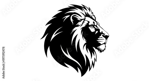 Majestic Lion Head Profile Vector Illustration.