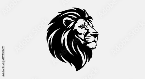 Majestic Lion Head Profile Vector Illustration.