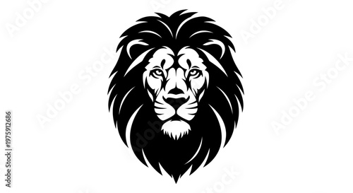 Majestic Lion Head Vector Illustration with Detailed Mane.