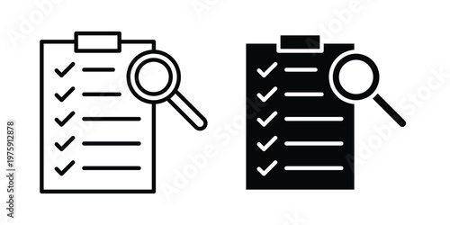 Inspection icon. glyph solid icons collection. Line icons