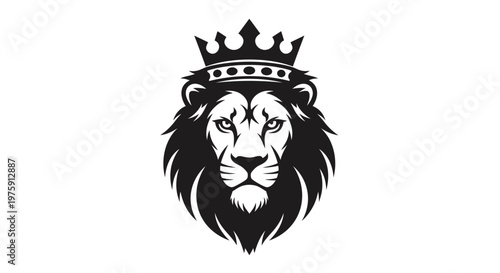 Majestic Lion Head with Crown Symbolizing Royalty and Power.