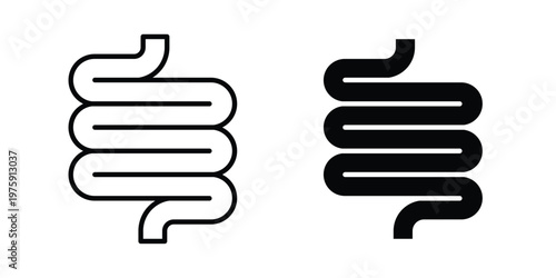 Intestine icon. glyph solid icons collection. Line icons
