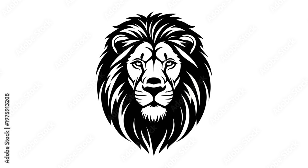 Fototapeta premium Majestic Lion Head Roaring with Power and Strength.