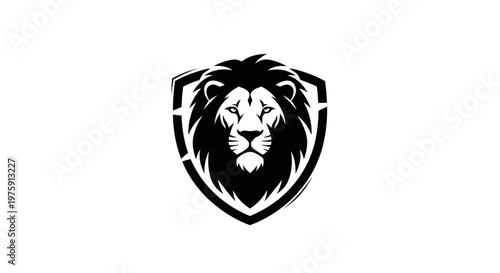 Majestic Lion Head Shield Emblem Design.