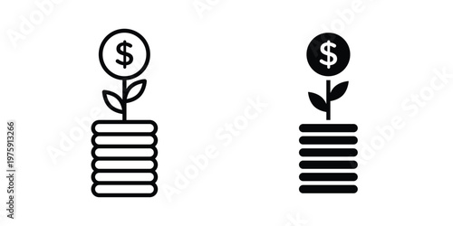 Investment icon. glyph solid icons collection. Line icons
