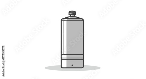 Industrial Gas Cylinder Icon, Propane Tank Vector Illustration, Energy Resource
