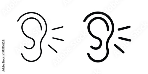 Listening icon. glyph solid icons collection. Line icons