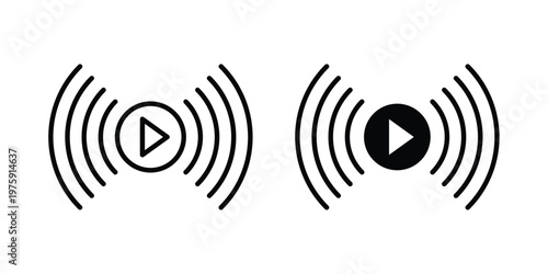 Live streaming icon. glyph solid icons collection. Line icons