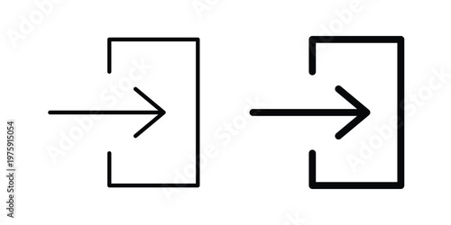 Log in icon. glyph solid icons collection. Line icons