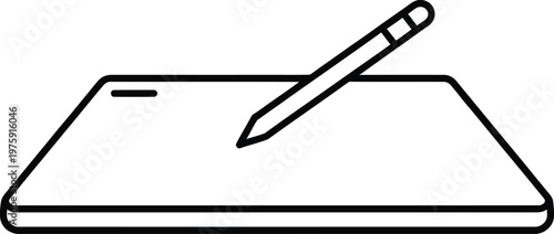 Graphic tablet and stylus icon with electronic computer technology interface illustration creative drawingpad digitalart vectorart graphicdesign illustrationart digitalpainting styluspen
