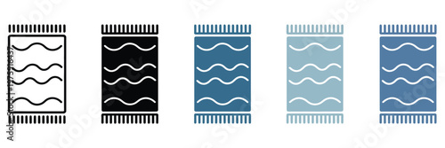 Beach towel icon element for design, simple line style vector illustration, suitable for summer activities, travel, beachwear, and seasonal design concepts.