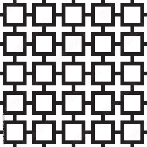 Geometric seamless pattern of black squares and crosses a minimalist background design for modern interiors and graphic projects vector illustration