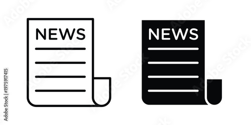 News icon. glyph solid icons collection. Line icons