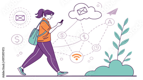 Invisible Digital Systems Everyday Life Flat Vector