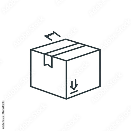 Simple line drawing of a box.