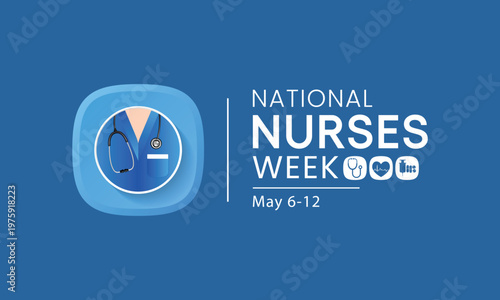 National Nurses week is observed every year from May 6 to 12, to mark the contributions that nurses make to society. Vector illustration.