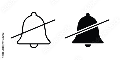 Notification off icon. glyph solid icons collection. Line icons