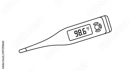 Digital Thermometer with Temperature Display.