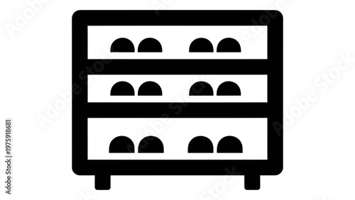 Shoe rack organizer icon, simple vector illustration of footwear storage furniture