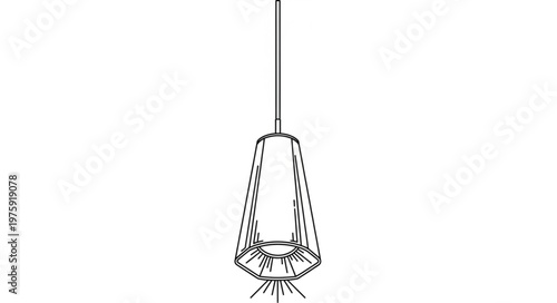 Modern Hanging Light Fixture Closeup.