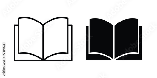 open book icon. glyph solid icons collection. Line icons
