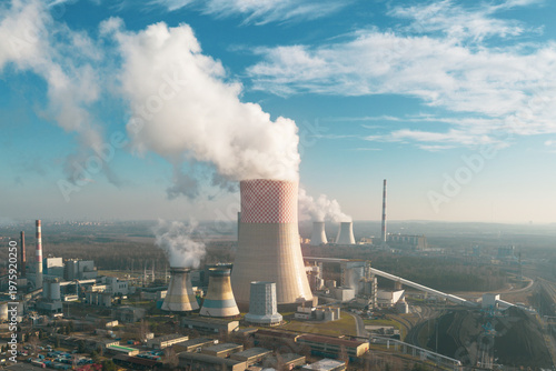 Konstfotografi Industrial area with coal-fired power plant