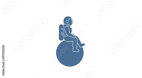 Astronaut sitting on a planet, space exploration, journey, discovery