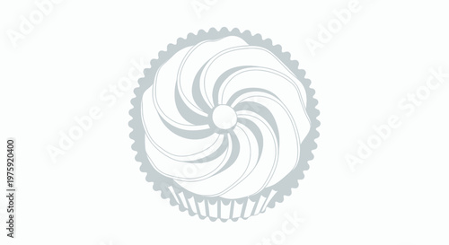 Swirl Cupcake Line Art Icon