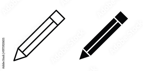 Pencil icon. glyph solid icons collection. Line icons