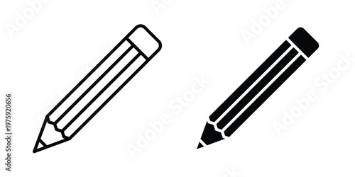 Pencil icon. glyph solid icons collection. Line icons