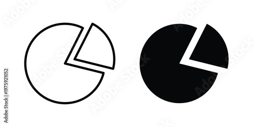 Pie chart icon. glyph solid icons collection. Line icons