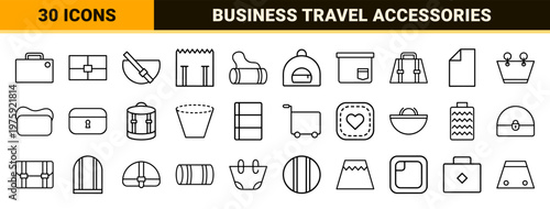 Minimalist line art bag and luggage outline collection