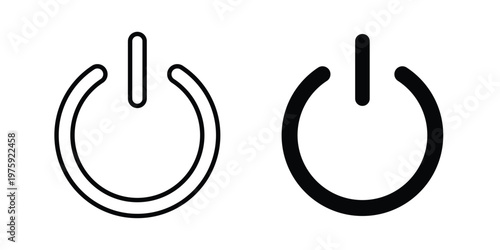 Power button icon. glyph solid icons collection. Line icons