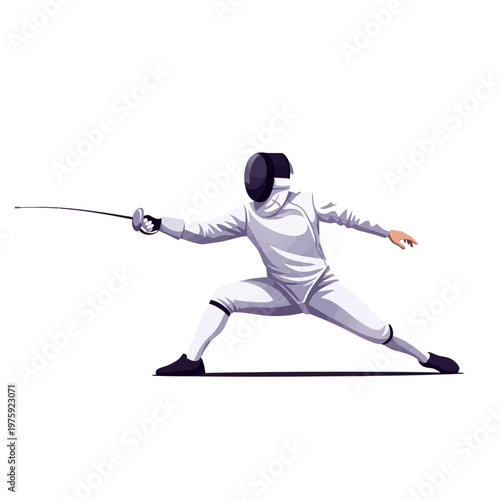 Fencer Athlete Action Pose