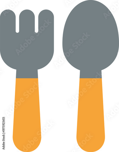Spoon and fork set colorful
