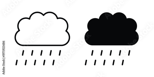 Rain icon. glyph solid icons collection. Line icons