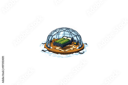 Cozy Winter Glamping Dome