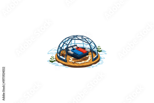 Cozy Winter Glamping Dome