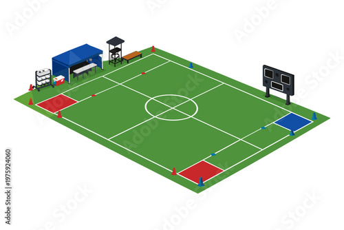Sports Field Setup Isometric View