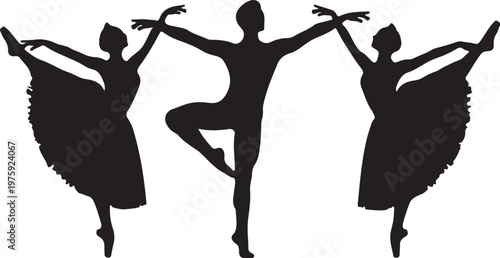 silhouettes of dancing people