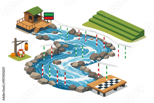 Whitewater Kayaking Course Layout