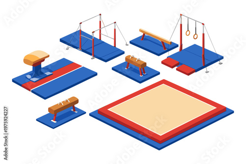 Gymnastics Equipment Isometric View