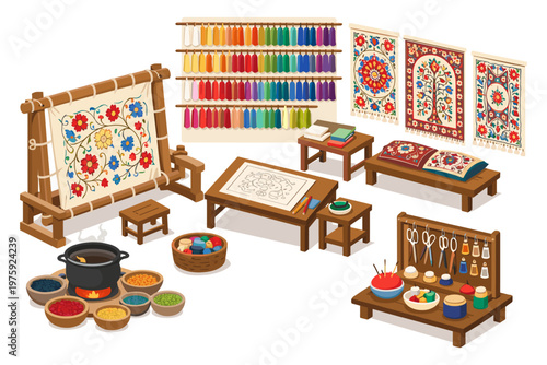 Embroidery Craftsmanship Studio Scene