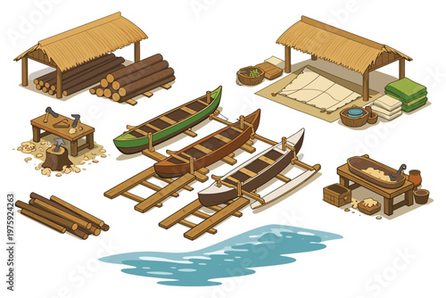 Canoe Building and Craft Scene