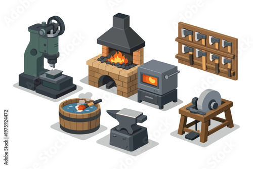 Blacksmith Workshop Equipment Set