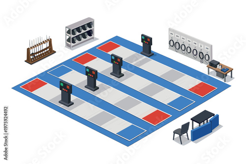 Fencing Arena Setup Isometric