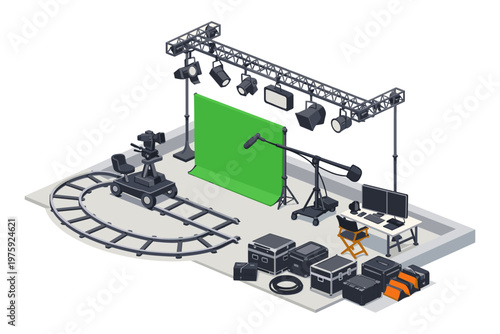 Film Studio Setup Isometric View