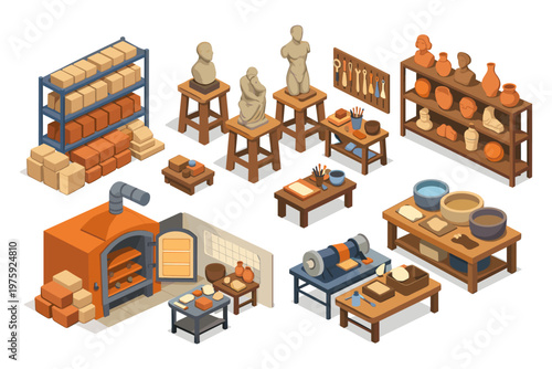 Pottery Studio Isometric View