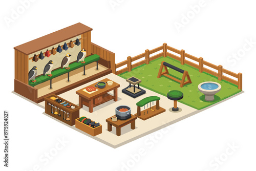 Isometric Bird Training Facility