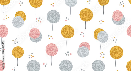 Abstract floral pattern with soft colors.